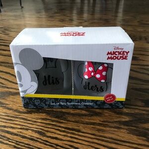 Disney Mickey Mouse His and Hers Glass Set
